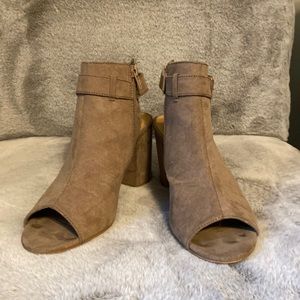 Chunky Heel Peep Toe Booties